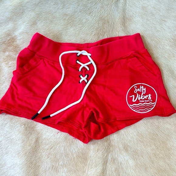 PISMO Beach California Red Cotton Shorts - Picture 1 of 9